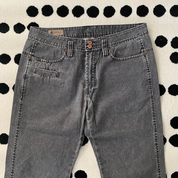 Buffalo David Bitton Relaxed Straight Leg Y2K Faded Black Jeans - Picture 2 of 13